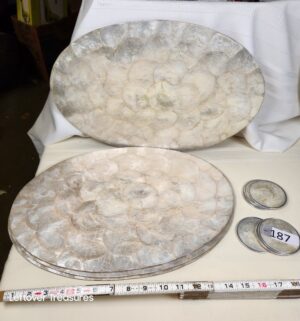 j187- Capiz Shell placemats, coasters - Image 1