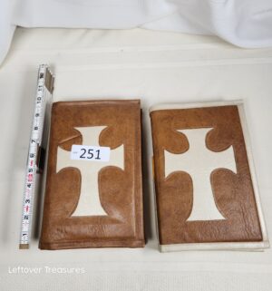 j251- vintage leather cover bibles - Image 1