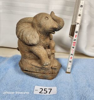 j257- Cement Elephant Figurine
