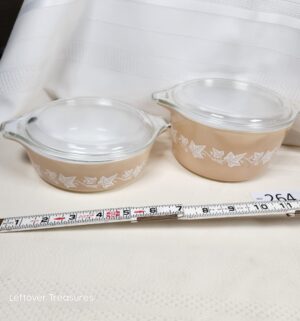 j264- vintage Pyrex casserole dishes Sandalwood - Image 1