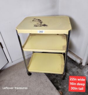 j282- Mid Century 3 Tier Rolling Cart - Image 1