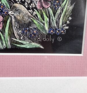 j302- Quails Original Art. Original Art by D. Daly - Image 2