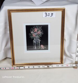 j303- Vase of Flowers. Original Art by D. Daly - Image 1