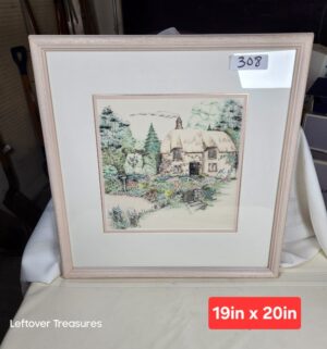 j308- Cottage Scene. Original Art by D. Daly - Image 1