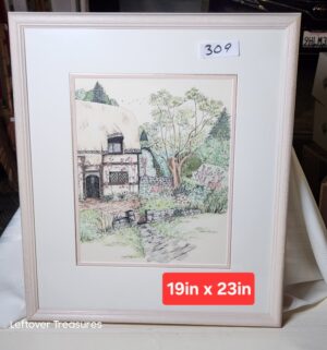 j309- Cottage Garden. Original Art by D. Daly - Image 1
