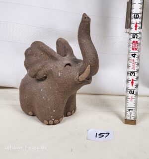 k157- Elephant Figurine. Signed by Margaret Hudson