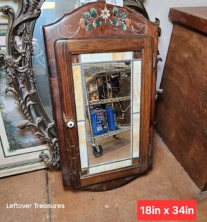L39- antique oak medicine cabinet