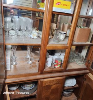 L62- All glassware, dishes in cabinet