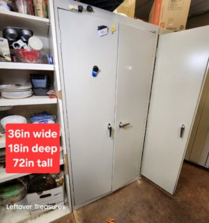 L73- Steel Locker Cabinet. No key. No contents