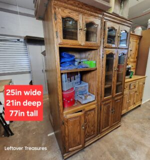 L77- Pair of Oak Cabinet Bookcases