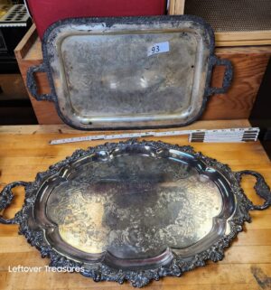 L93- antique silver plate platters
