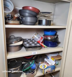 L104- all cookware and contents inside cabinet