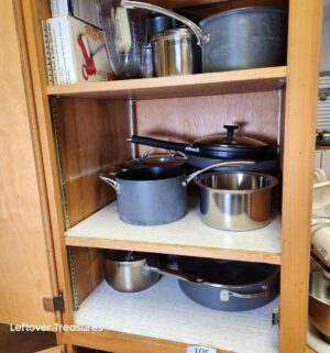 L105- cookware on shelves
