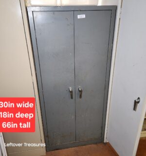 L117- Steel Cabinet. No key. No Contents