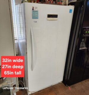L123- Frigidaire Upright Freezer. Works