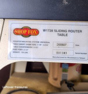 L163- Shop Fox W1728 Sliding Router Table - Image 4