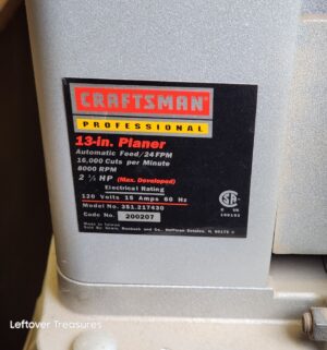 L164- Craftsman Professional 13-in. Planer - Image 4