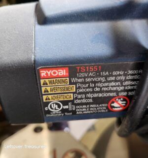 L175- Ryobi TS1551 Miter Saw - Image 3