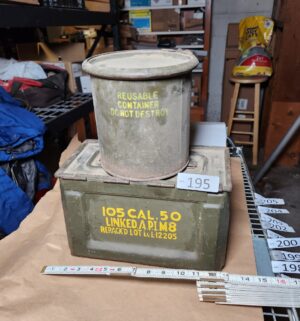 L195- Military drum container, ammo box