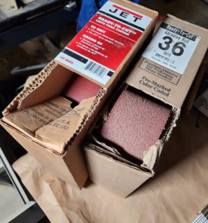 L196- Jet 36/80 grit drum sander rolls - Image 3