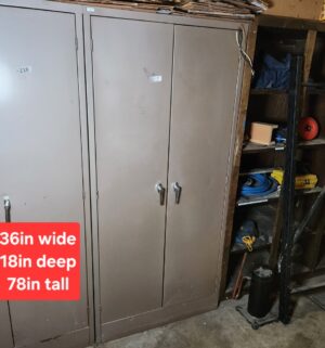 L217- Steel Cabinet. No key. No contents