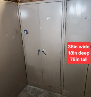 L218- Steel Cabinet. No key. No contents