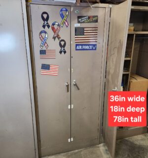 L221- Steel Cabinet. No key. No contents