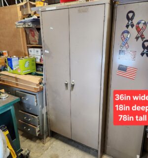 L222- Steel Cabinet. No key. No contents