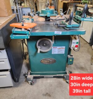L266- Grizzly G1026 3 HP Shaper, a professional-grade woodworking machine