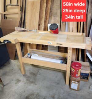 L268- White Gate wooden workbench