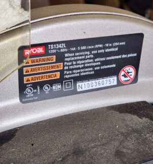 L270- Ryobi 10inch miter saw - Image 3