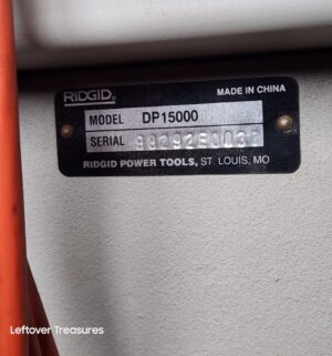 L303- Ridgid Drill Press DP15000 - Image 3