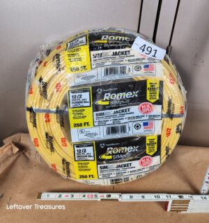 L491- 250-foot roll of Southwire SIMpull NM-B 12/2 electrical wire