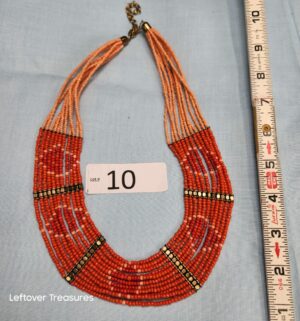 p10- vintage tribal or boho-style multi-strand bib necklace