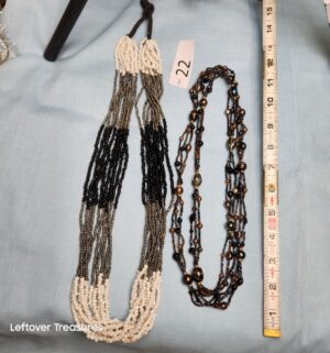 p22- 2 long strand beaded necklaces