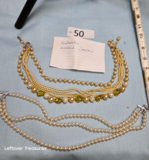 p50- 1960s multi-strand faux pearl festoon necklaces