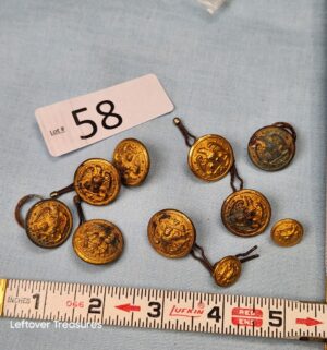 p58- vintage brass US military uniform buttons