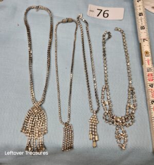 p76- 4 vintage rhinestone necklaces