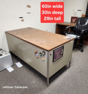 M242- Vintage steel & wood executive desk