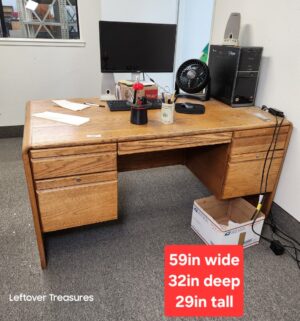 M30- vintage wooden office desk. No contents