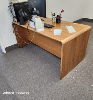 M30- vintage wooden office desk. No contents - Image 3