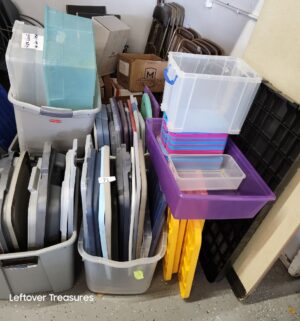 M71- huge tote collection. More lids than totes. All are usable. Must take all