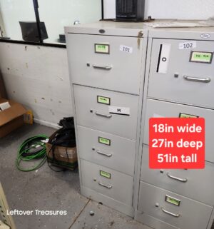 M101- Office Depot Legal Size File Cabinet w/ key