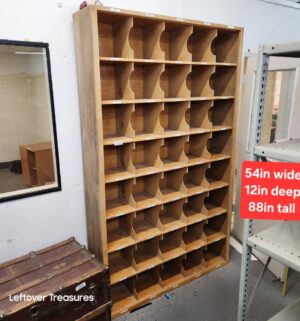M105- vintage hardwood pigeon hole cabinet