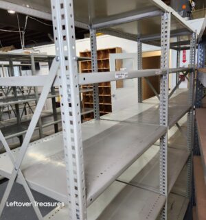 M179- One Row industrial-strength shelving units (4 total, as shown). Can be used as 2 sets of 2 units, must be unbolted. See video on listing - Image 5