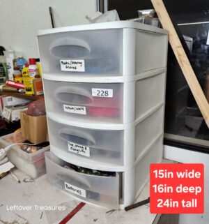 M228- storage drawers w/ contents
