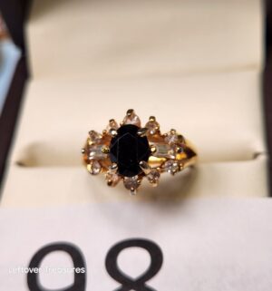 p98- black stone Fashion Ring