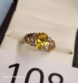 p108- yellow stone Fashion Ring