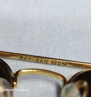 p117- Vintage Rare Ray-Ban 58014 Aviator Sunglasses Gold Frame Smoke Lenses W/Case - Image 7
