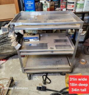 n21- stainless steel 3-tier cart is a heavy-duty utility cart